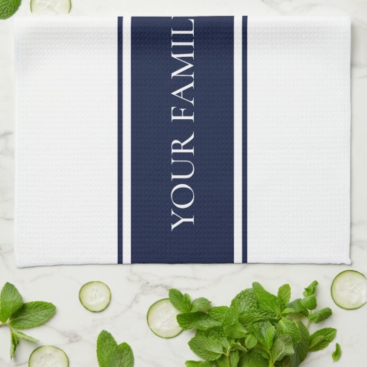 Modern Family Navy White Kitchen Theedoek (Gevouwen)