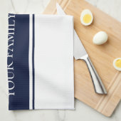 Modern Family Navy White Kitchen Theedoek (Quarter Fold)