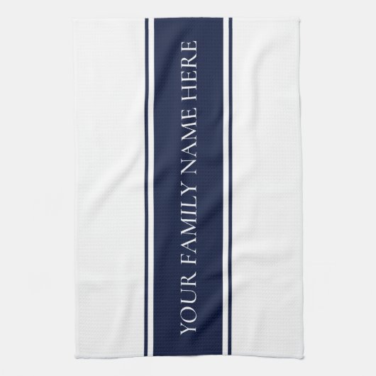 Modern Family Navy White Kitchen Theedoek (Verticaal)