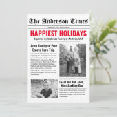 Modern Family Newspaper Photo Holiday Kaart (Staand voorkant)