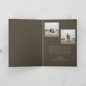 Modern Family of 3 Beach Photo Christmas Folded Feestdagen Kaart (Binnen)