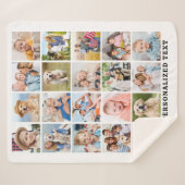 Modern Family Personalized Cute 20 Photos Collage Sherpa Deken (Voorkant (horizontaal))