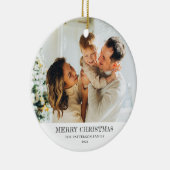 Modern Family Photo Christmas Keramisch Ornament (Rechts)