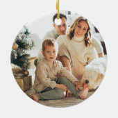 Modern Family Photo Christmas Keramisch Ornament (Achterkant)