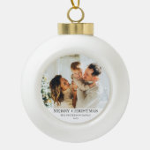 Modern Family Photo Christmas Keramische Bal Ornament (Voorkant)