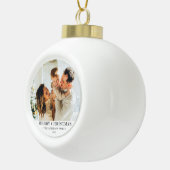 Modern Family Photo Christmas Keramische Bal Ornament (Rechts)