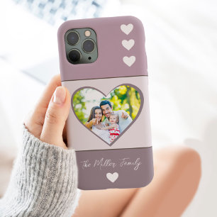 Modern FAMILY Photo Memory Script Heart met naam Case-Mate iPhone 14 Pro Max Hoesje