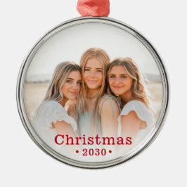 Modern Family Photo Metal Ornament