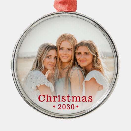Modern Family Photo Metal Ornament (Voorkant)