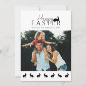 Modern Family Photo With Bunnies Stylish Easter Kaart (Voorkant)