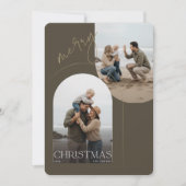 Modern Family Portrait Beach Photo Christmas Feestdagenkaart (Voorkant)