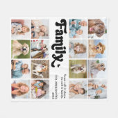 Modern FAMILY Retro Personalized 16 Photo Collage Fleece Deken (Voorkant (Horizontaal))