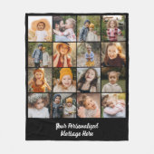 Modern Family Text Customized 16 Photo Collage Fleece Deken (Voorkant)