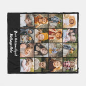 Modern Family Text Customized 16 Photo Collage Fleece Deken (Voorkant (Horizontaal))