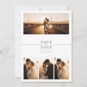 Modern Fancy 8 foto collage bruiloft Save the date Kaart (Voorkant)