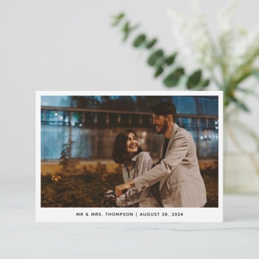 Modern Fancy fotohuwelijk Bedankkaart (Staand voorkant)