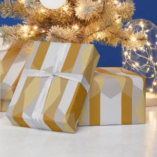 Modern Fancy geometrisch goud en zilvergrijs Cadeaupapier