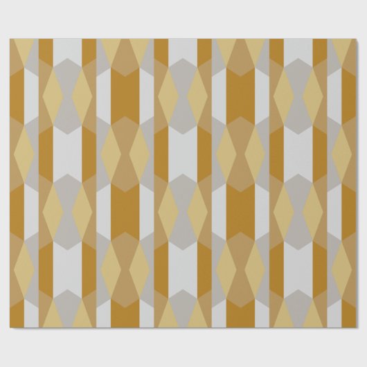 Modern Fancy geometrisch goud en zilvergrijs Cadeaupapier (Vlak)