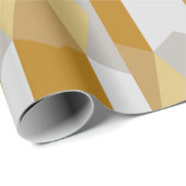 Modern Fancy geometrisch goud en zilvergrijs Cadeaupapier (Rol Hoek)