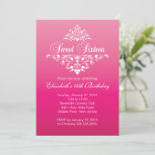 Modern Fancy Hot Pink Sweet Sixteen Verjaardagsfee Kaart (Staand voorkant)