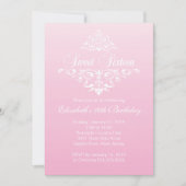 Modern Fancy Roze Sweet Sixteen Verjaardagsfeest Kaart (Voorkant)