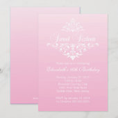 Modern Fancy Roze Sweet Sixteen Verjaardagsfeest Kaart (Voorkant / Achterkant)