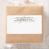 Modern Fancy Script Gold Monogram Initialen Etiket (Insitu)
