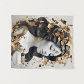 Modern Fantasy Art in Black and Gold Wandkleed (Voorkant (horizontaal))