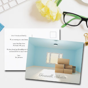 Modern Farewell Change of Address New Home Room Briefkaart