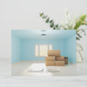 Modern Farewell City New Home Address Room Moving Aankondiging (Staand voorkant)