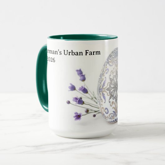 Modern Farm To Table Artisanal Egg Custom Mok (Voorkant links)