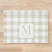 Modern Farmhouse Beige Buffalo Check Monogram Theedoek