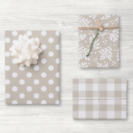 Modern Farmhouse Beige Holiday Gift Inpakpapier Vel