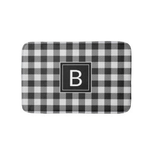 Modern Farmhouse Black Buffalo Pset Monogramed Badmat
