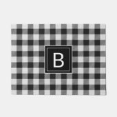 Modern Farmhouse Black Buffalo Pset Monogramed Deurmat (Voorkant)