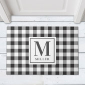 Modern Farmhouse Black Buffalo Pset Monogramed Deurmat