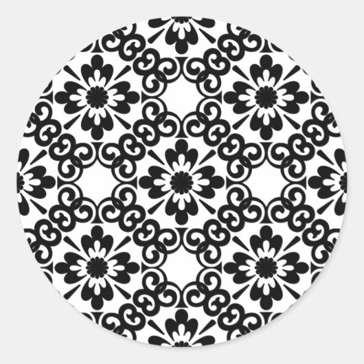 MODERN FARMHOUSE BLACK EN WITTE TEGEL RONDE STICKER (Voorkant)