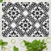 MODERN FARMHOUSE BLACK EN WITTE TEGEL THEEDOEK (Gevouwen)