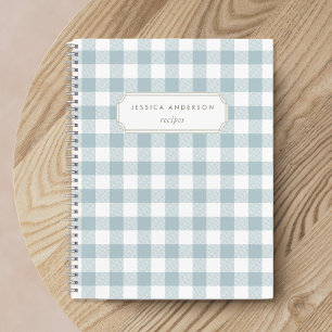 Modern Farmhouse Blau Buffalo Check Recept Notitieboek