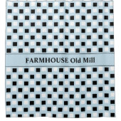 Modern Farmhouse Blue Black Shower Curtain Douchegordijn (Voorkant)