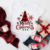 Modern Farmhouse Buffalo Pset Merry kerst T-shirt