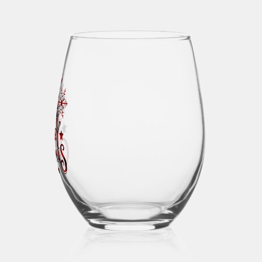Modern Farmhouse Buffalo Pset Merry kerst Wijnglas Zonder Voet (Links)