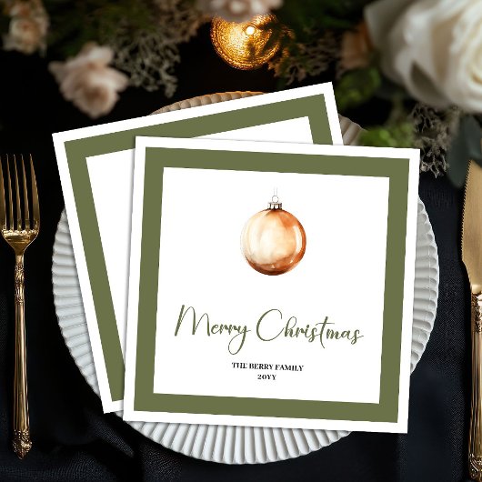 Modern Farmhouse Christmas Ball Custom Napkins Servet