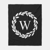 Modern Farmhouse Floral Chic Monogrammed Fleece Deken (Voorkant)