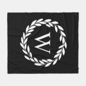 Modern Farmhouse Floral Chic Monogrammed Fleece Deken (Voorkant (Horizontaal))