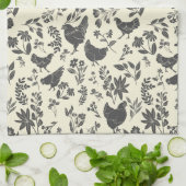 Modern Farmhouse Folk Art Chickens & Botanicals Theedoek (Gevouwen)