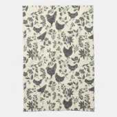 Modern Farmhouse Folk Art Chickens & Botanicals Theedoek (Verticaal)