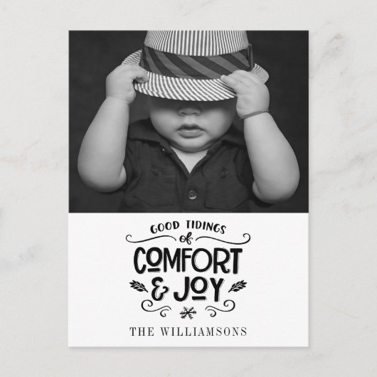 Modern Farmhouse| Foto van Black Gingham met kerst Briefkaart (Voorkant)