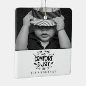 Modern Farmhouse| Foto van Black Gingham met kerst Keramisch Ornament (Rechts)