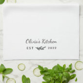 Modern Farmhouse - Gepersonaliseerde naam Theedoek (Gevouwen)